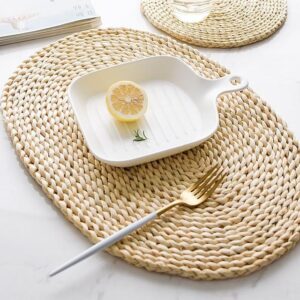 Dessous de plat ovale en rotin tissé