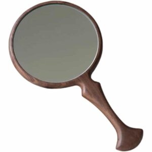 Miroir Bois à Main Style Rétro Chic et Rond