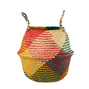 Panier de rangement pliable en rotin coloré