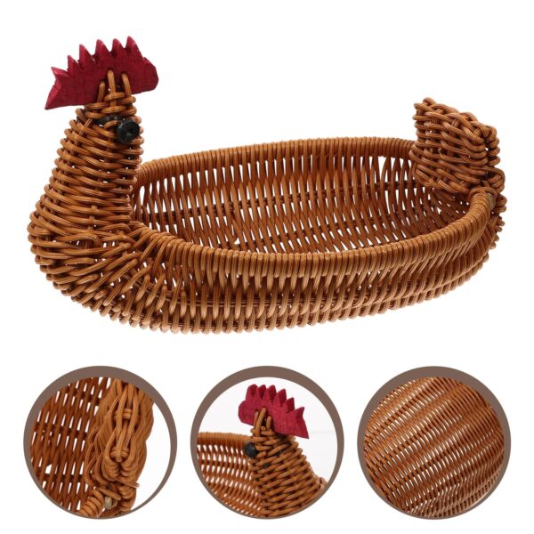 Petit Panier Effet Osier en Forme de Poule – Image 2