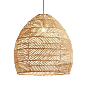 Plafonnier LED Vintage en rotin