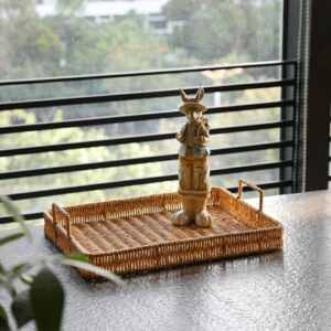 Plateau de rangement en imitation rotin