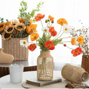 Vase verre et rotin